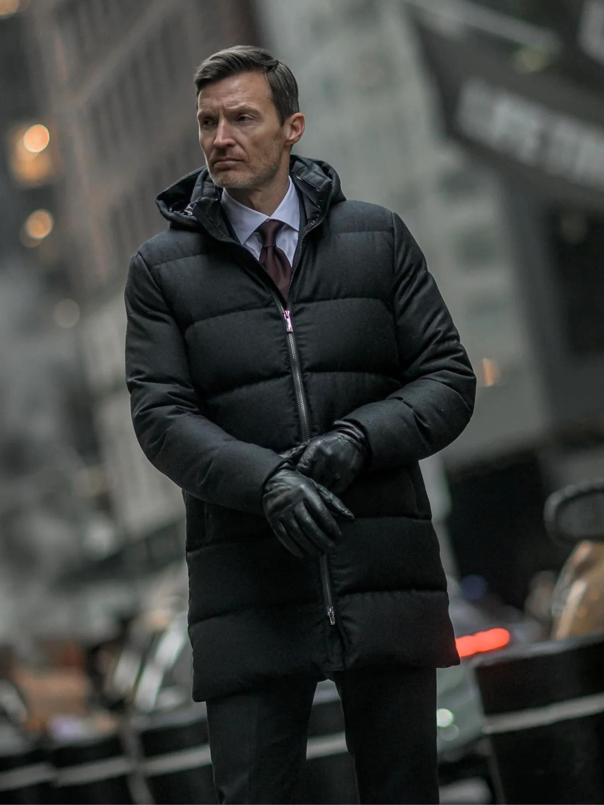 Svart Concord Savile Parka - UBR Black Melange