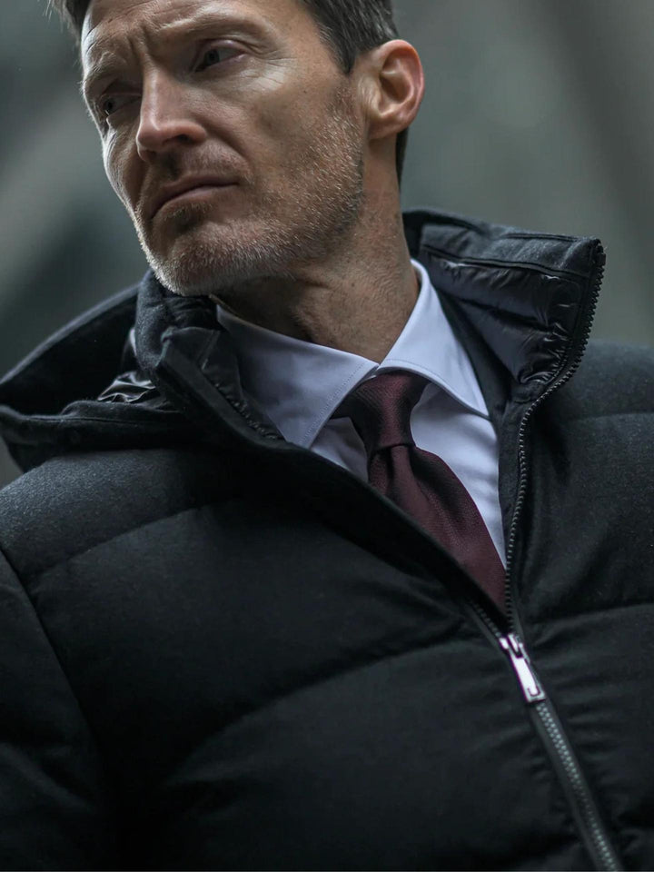 Svart Concord Savile Parka - UBR Black Melange