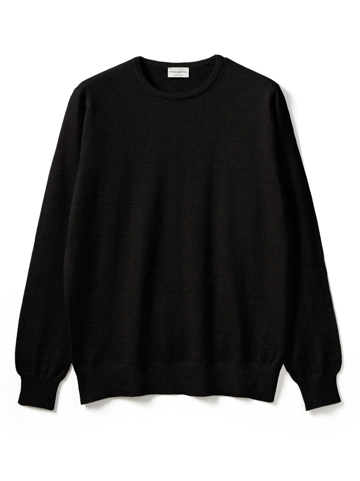 Svart Extra Fine Merino Crewneck - Morgano