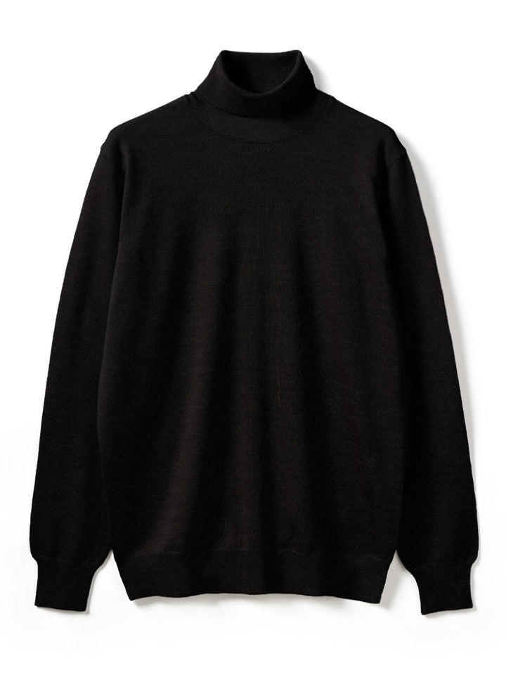 Svart Extra Fine Merino Turtleneck - Morgano