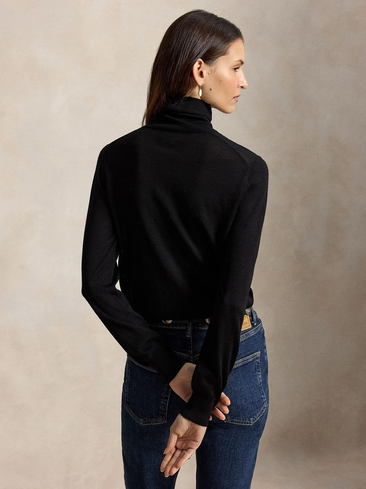 Svart Finstickad Polotröja i Merinoull - Polo Ralph Lauren