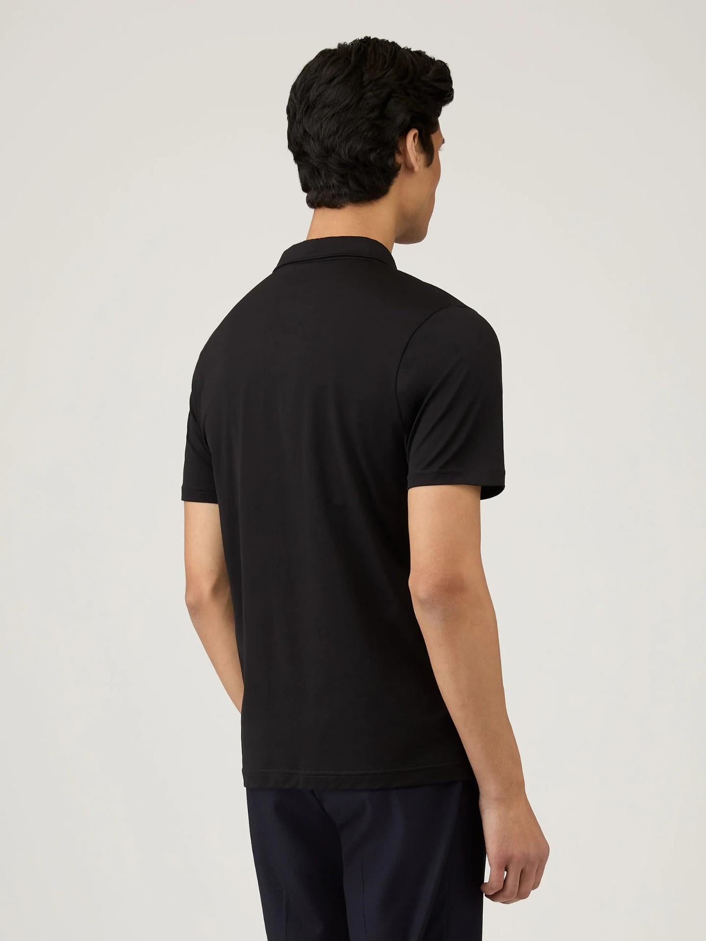Sunspel - Svart Classic Jersey Pikétröja