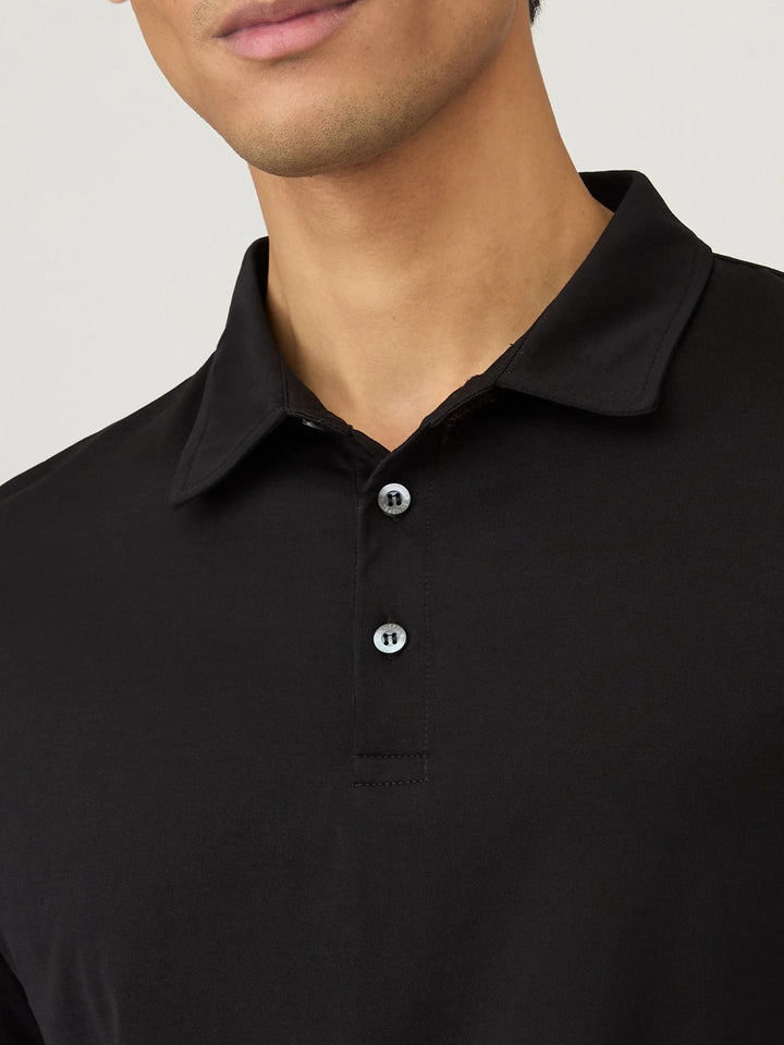 Sunspel - Svart Classic Jersey Pikétröja