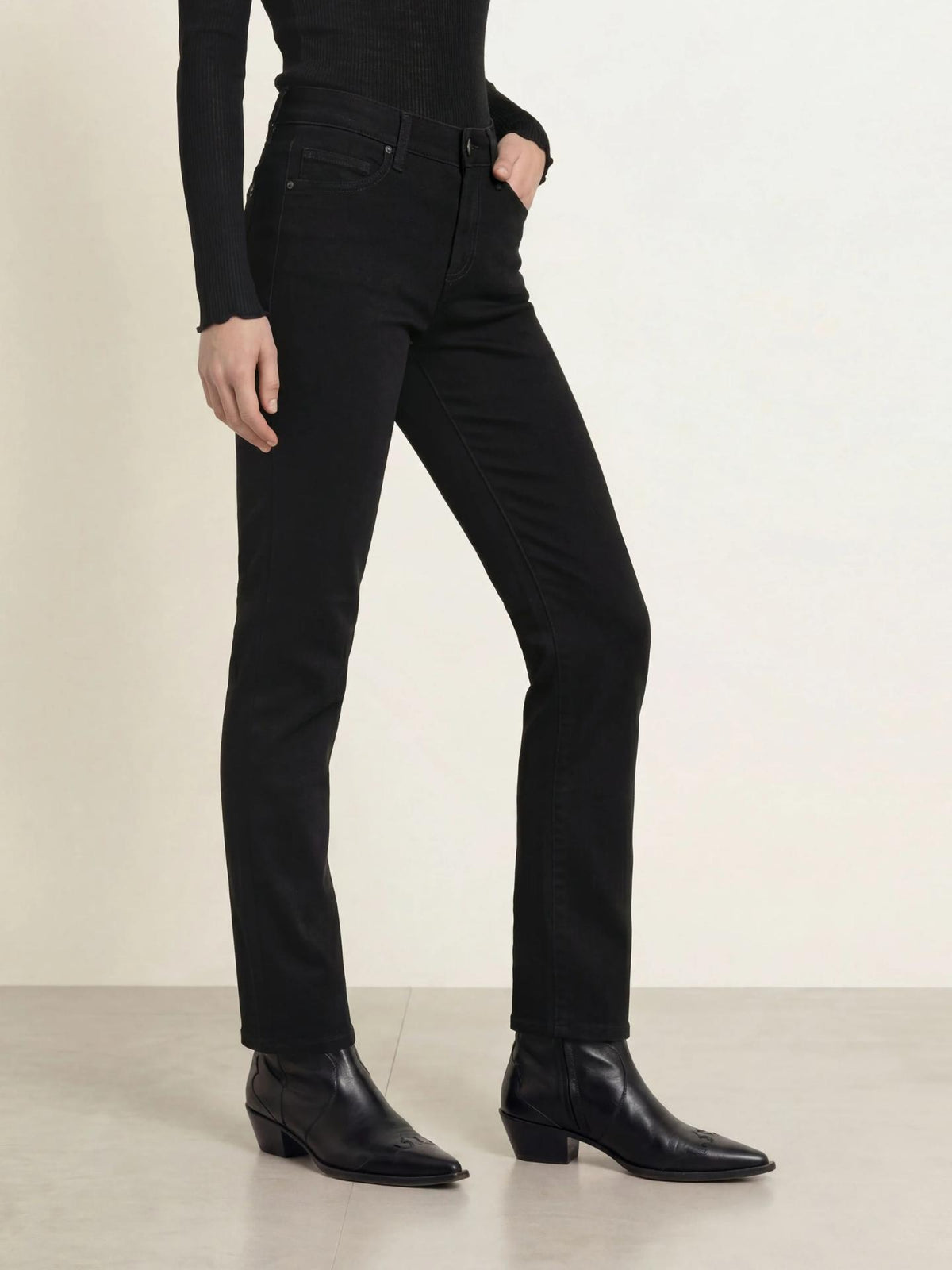 Svart Piper Long Jeans - Cambio