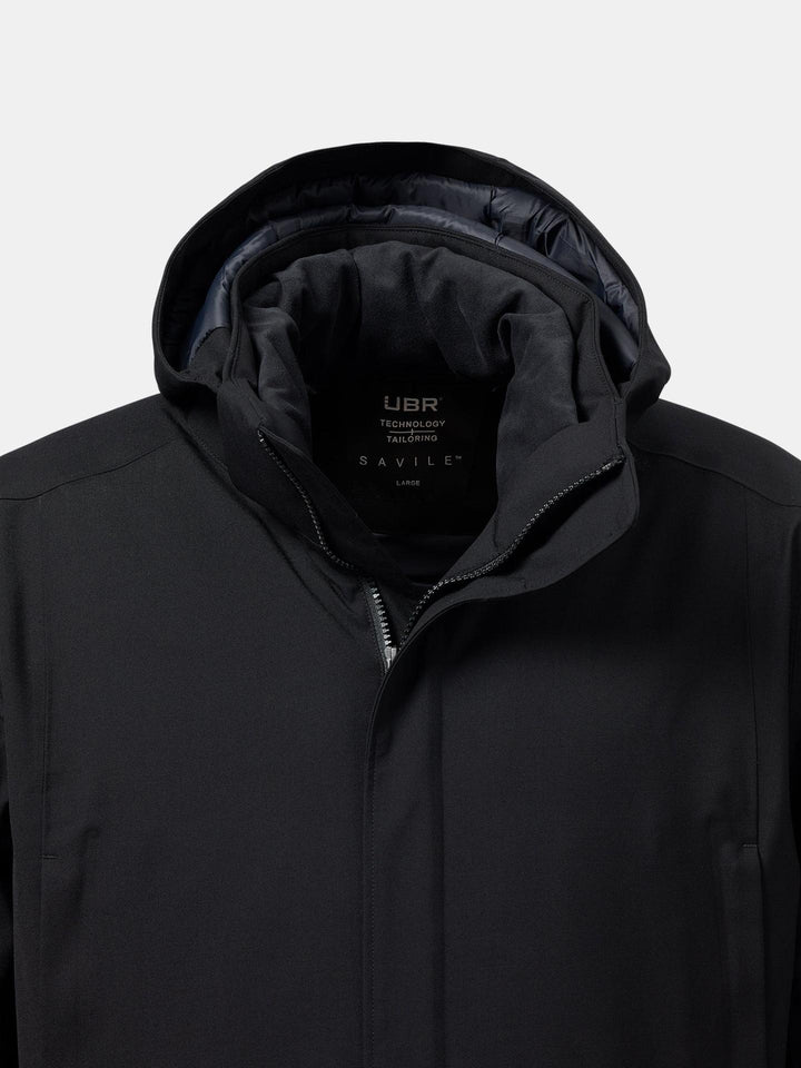 Svart Regulator Parka Savile - UBR Black Wool