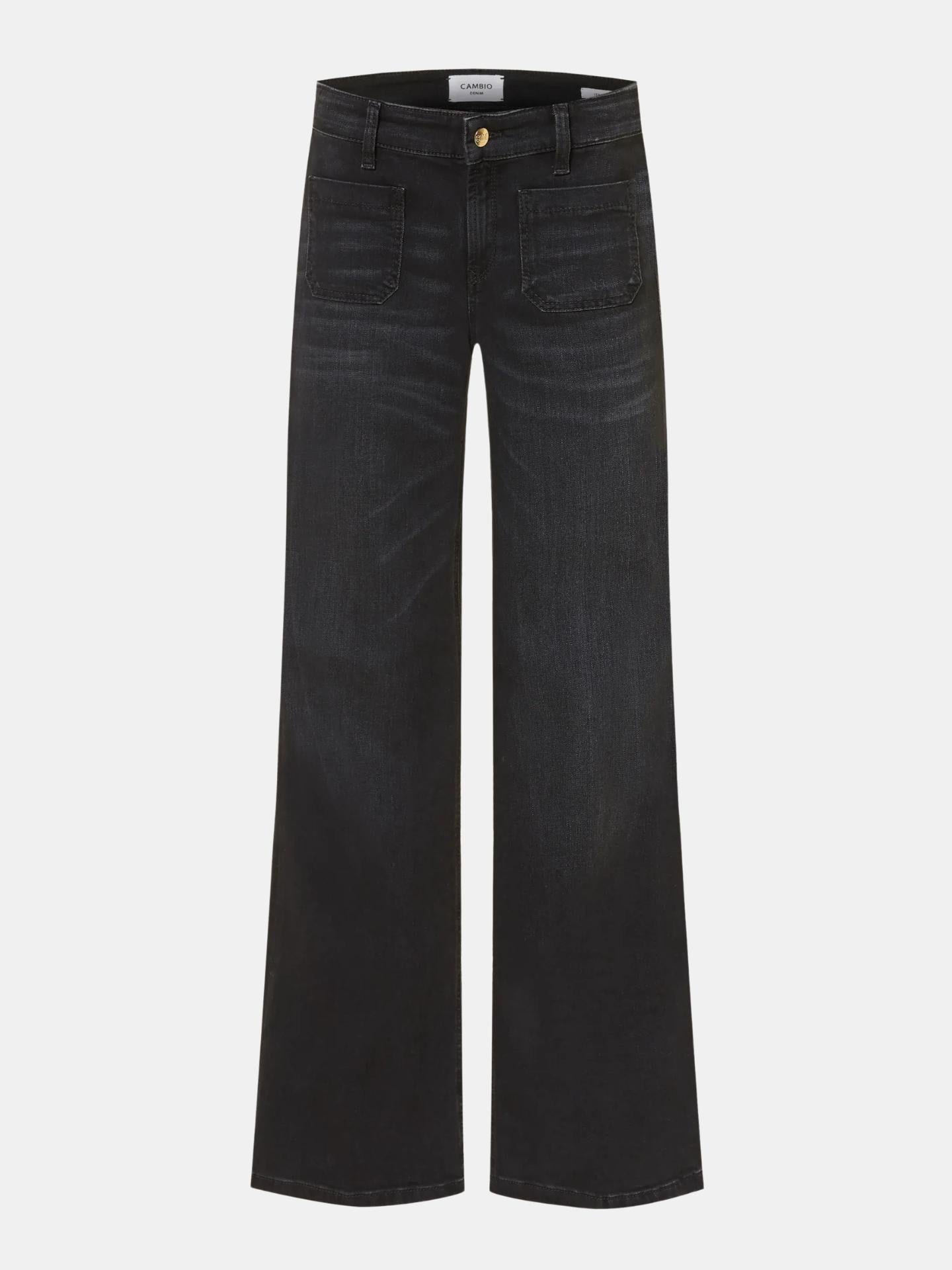 Cambio - Svarta Utsvängda Jeans Amara