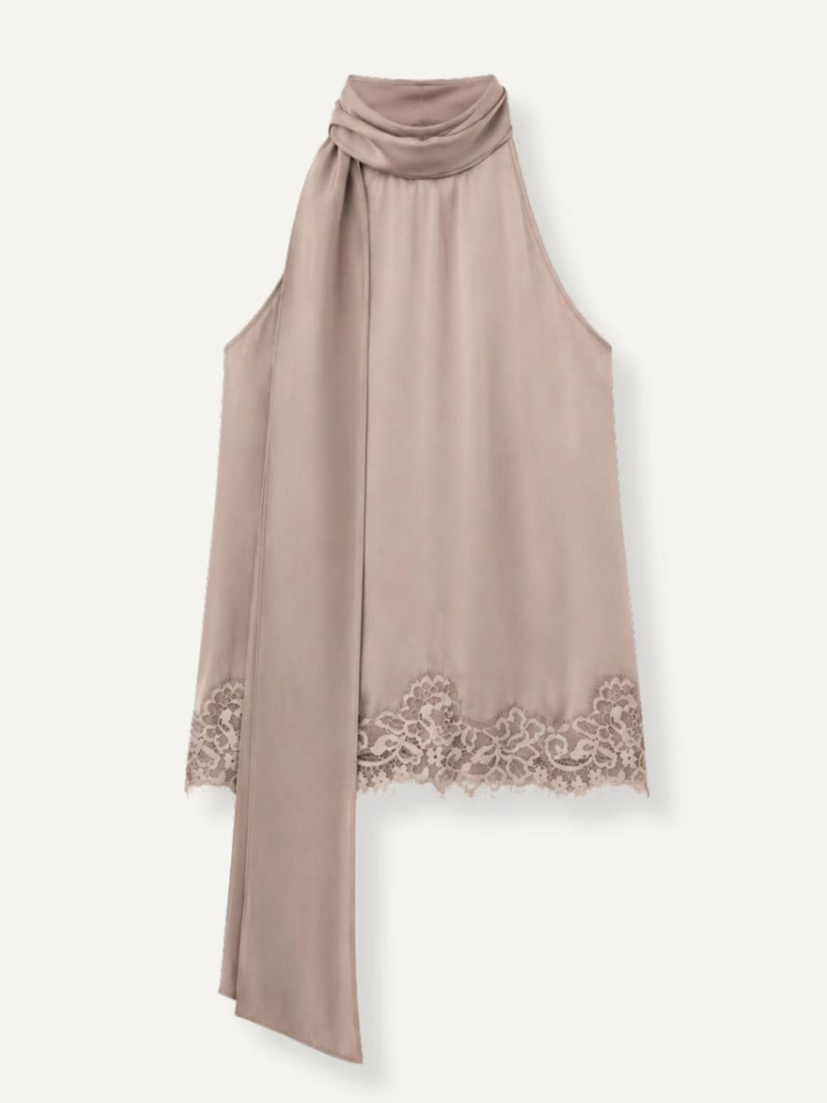 Taupe Cassandra Lace Top - Twist Tango