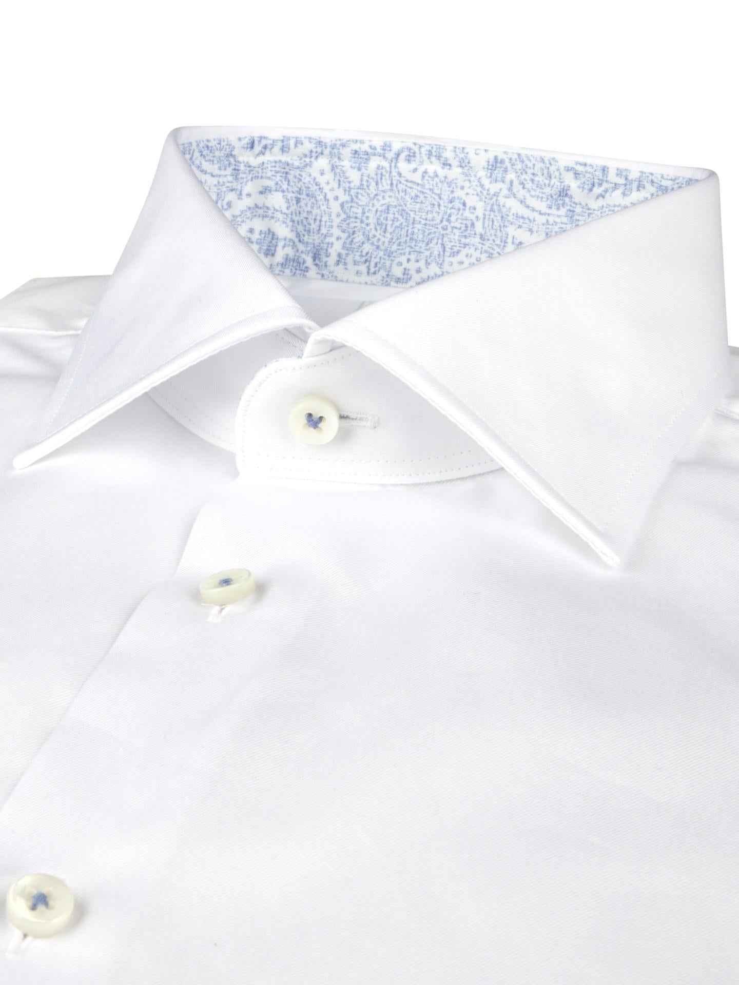 Slimline Twillskjorta, Ljusblå Kontrast