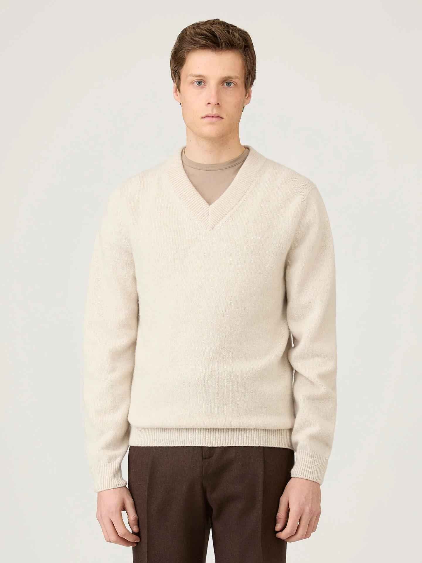 V-hals Tröja i Lammull