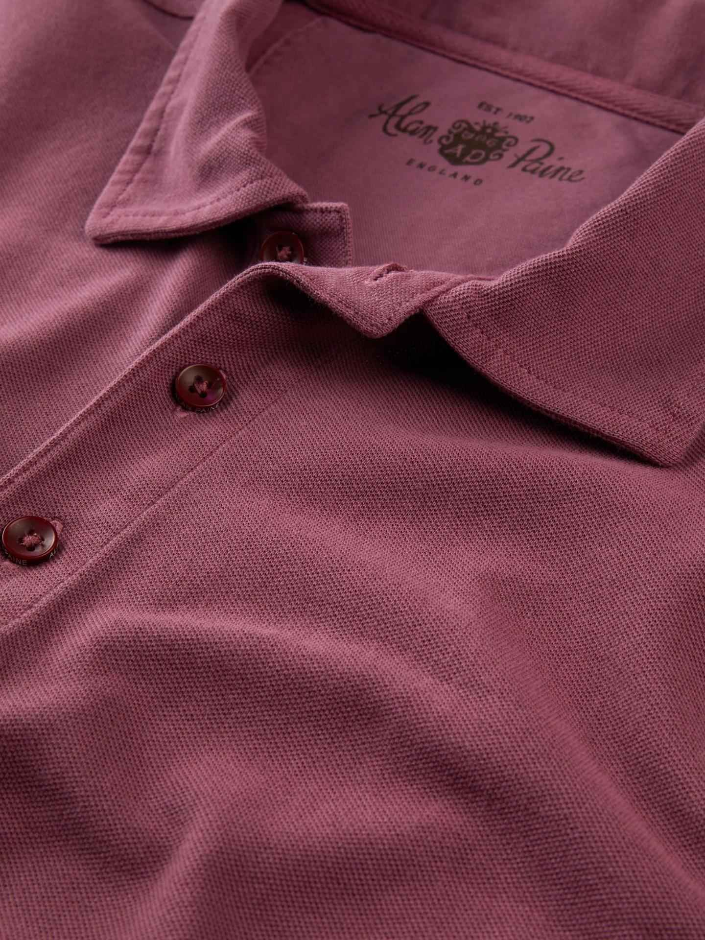 Vinröd Garment Washed Pikétröja