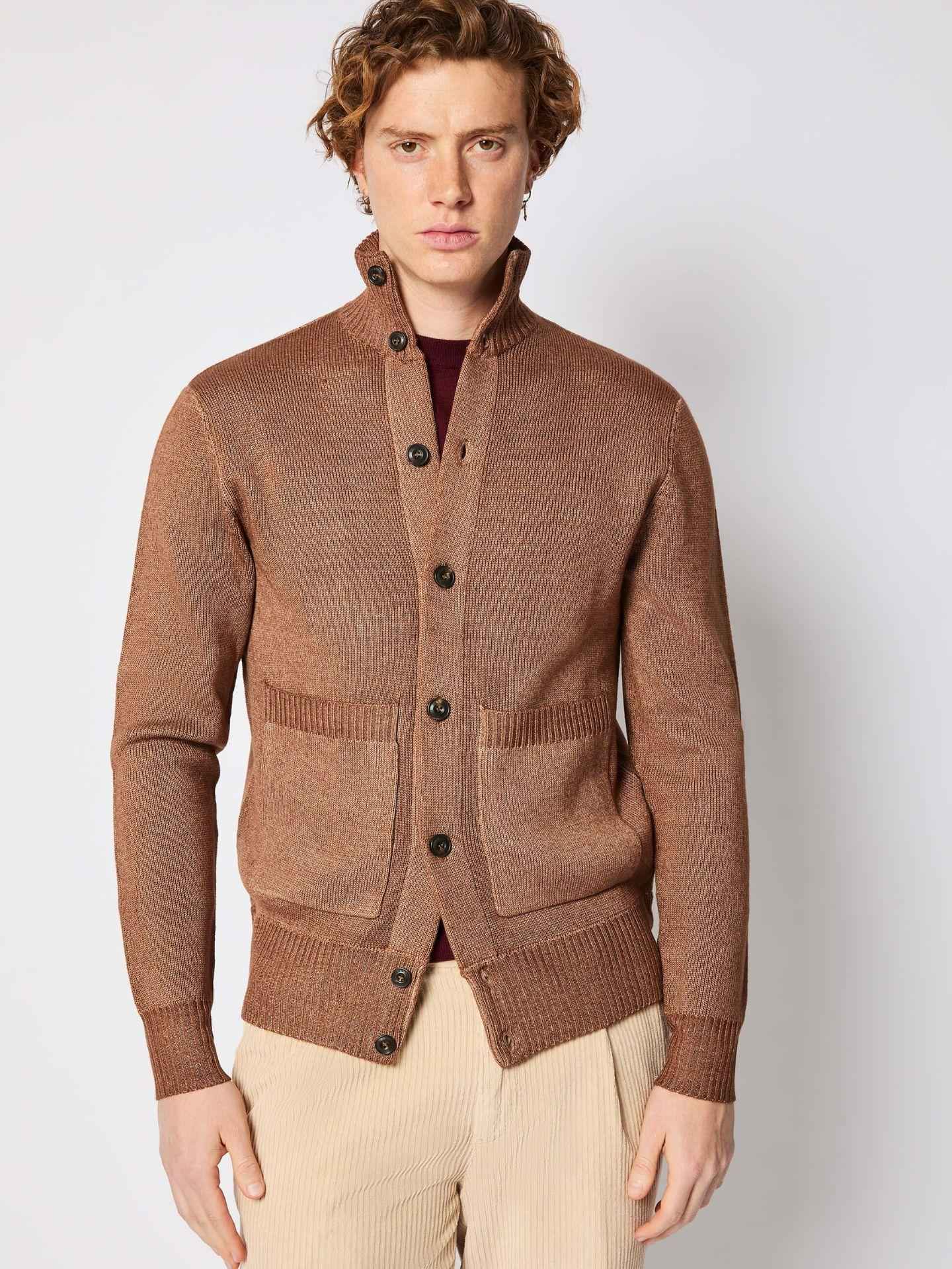 Virgin Wool Bomber Cardigan