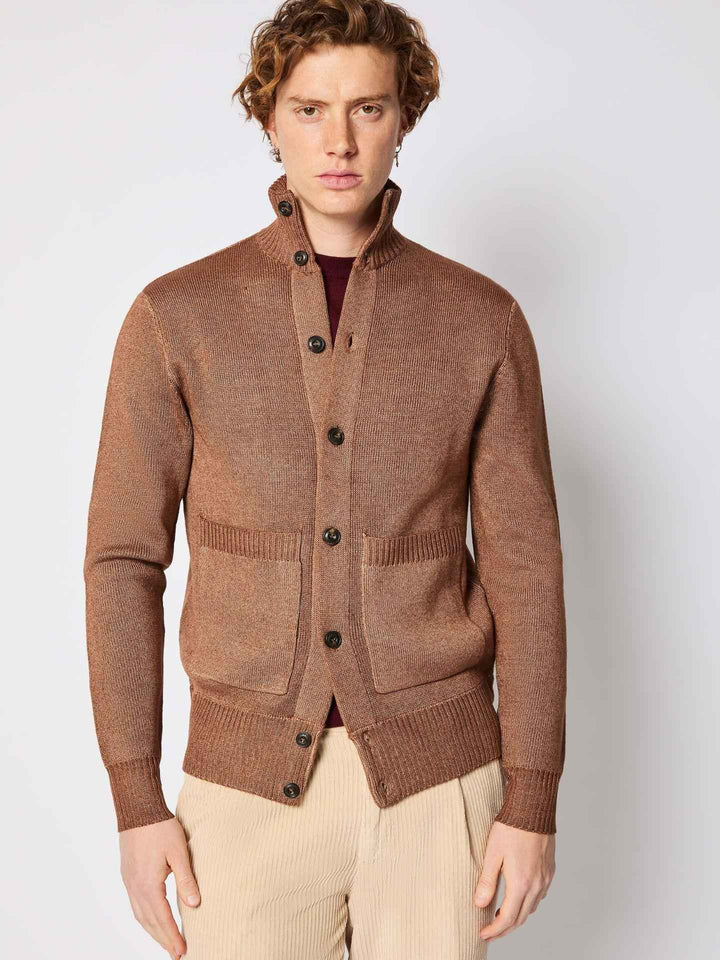 Virgin Wool Bomber Cardigan