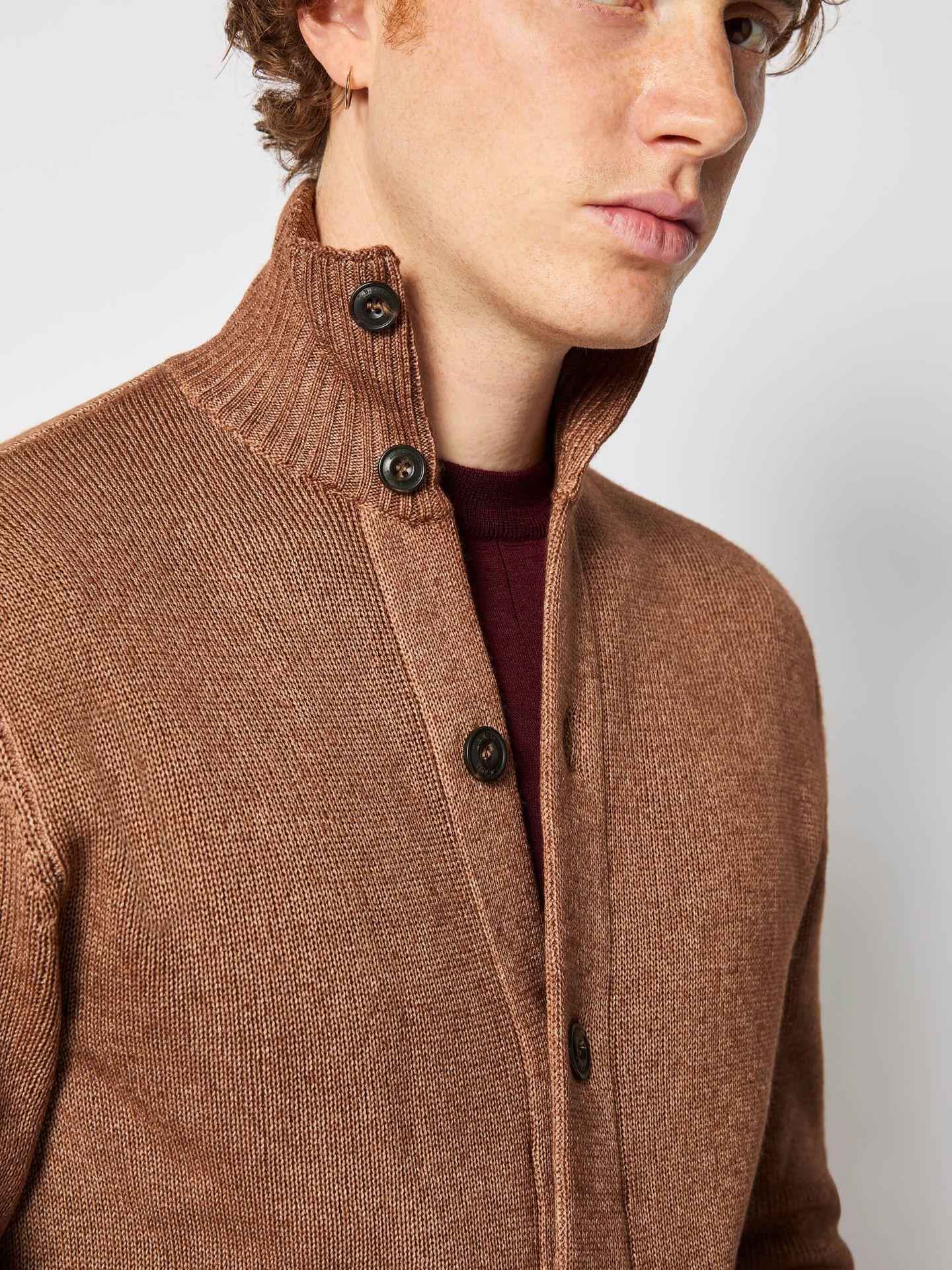 Virgin Wool Bomber Cardigan