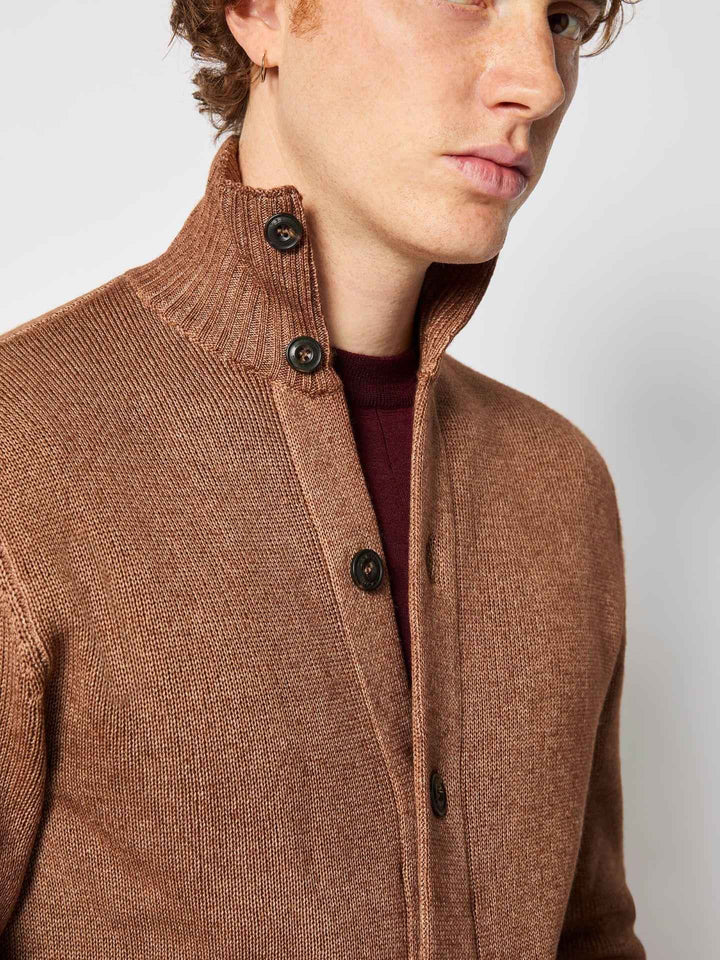 Virgin Wool Bomber Cardigan