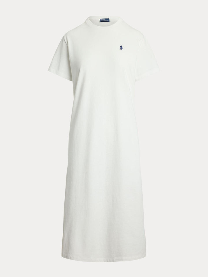 Vit Bomullsjersey T-shirt Klänning - Polo Ralph Lauren