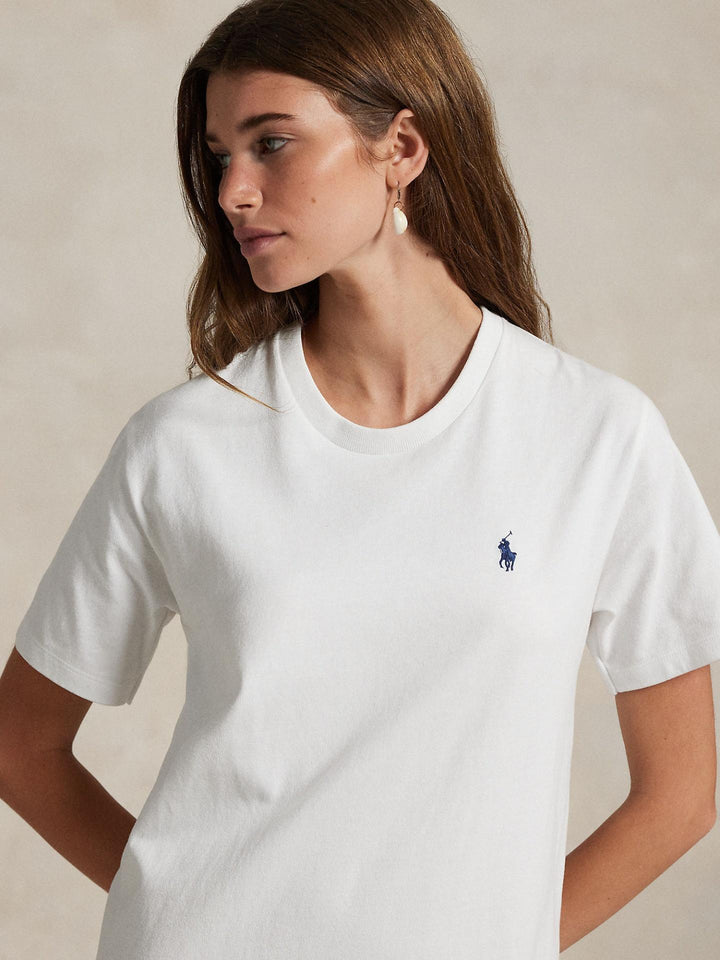 Vit Bomullsjersey T-shirt Klänning - Polo Ralph Lauren