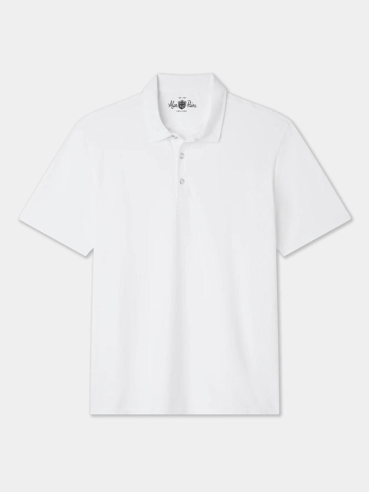 Alan Paine - Vit Garment Washed Pikétröja