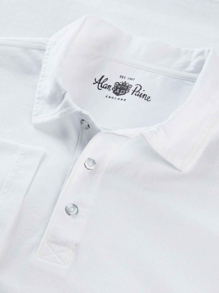 Vit Garment Washed Pikétröja