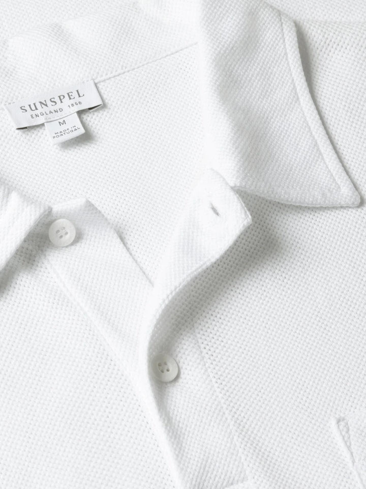 Sunspel - Vit Riviera Pikétröja