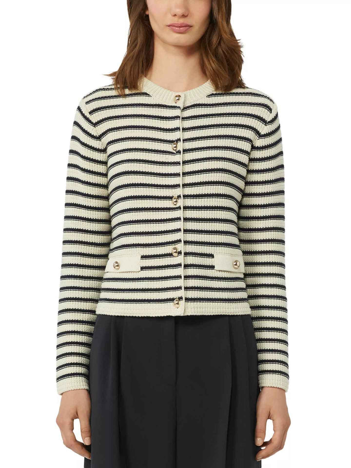 Stickad Randig Bomullskofta