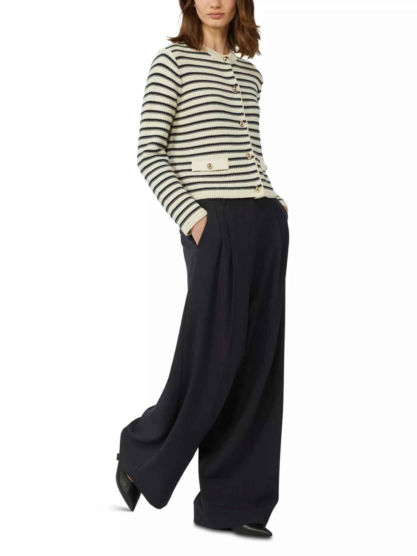 Stickad Randig Bomullskofta