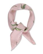 Ljusrosa Blommig Sidenscarf