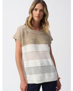 Glansig Blockstickad Pullover