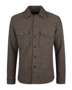 Brun filtad overshirt med bröstfickor