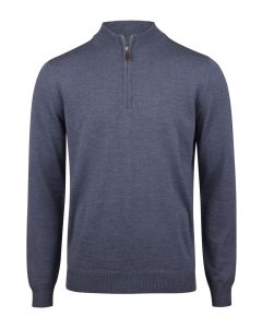 Blå Merino Half Zip