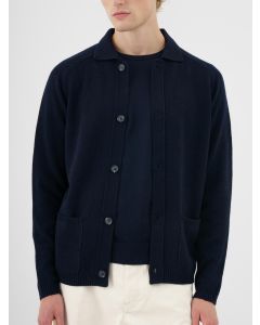 Marinblå Ull/Cashmere Cardigan